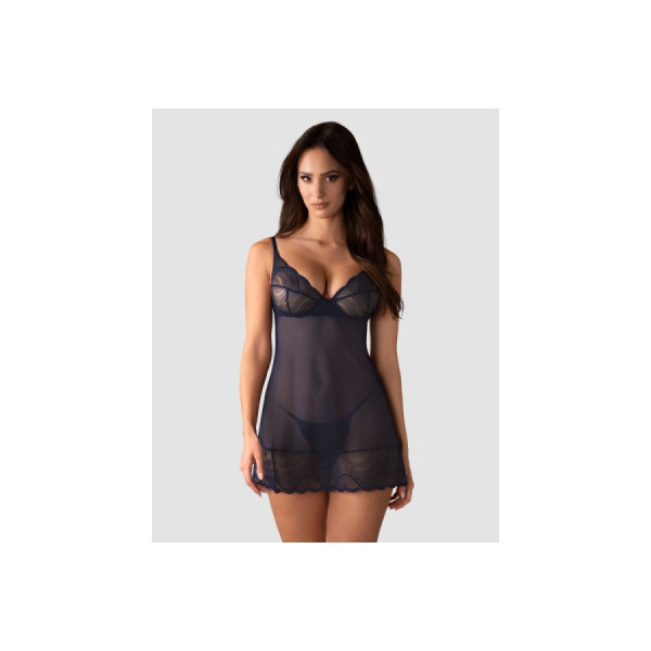 Nightly Blue nuisette et string - Bleu